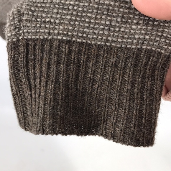 J. Crew Men's 100 % Lambs wool Brown and Tan Sweater Size L - Picture 7 of 11